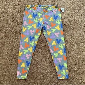 Disney Mickey Mouse Balloons Gray Leggings